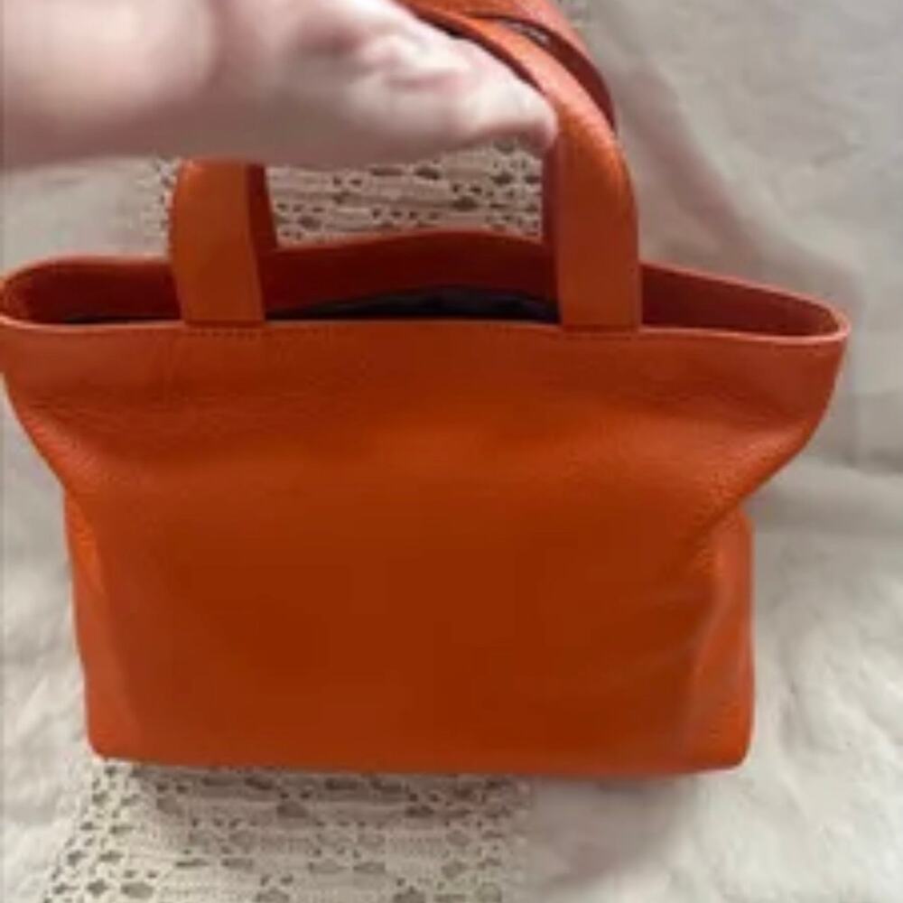 Love Vivid Orange Leather Tote